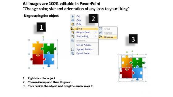 PowerPoint Templates Business Puzzle Process 2 X 2 Ppt Themes