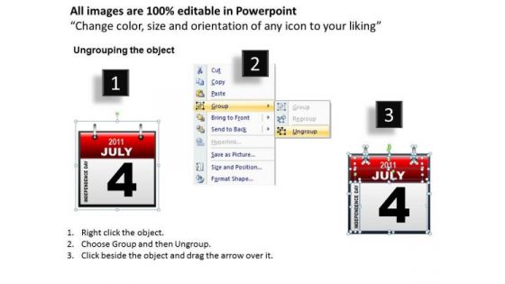 PowerPoint Templates Calendar 4 July Strategy Ppt Slide Designs