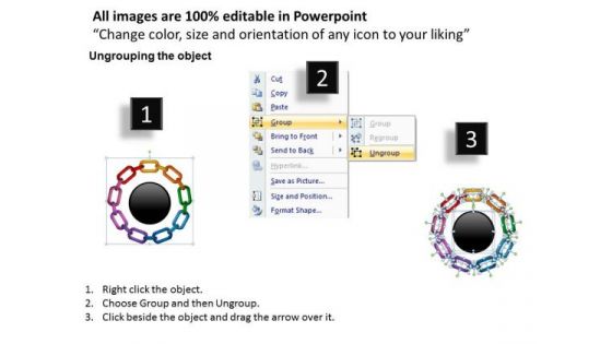 PowerPoint Templates Circular Chain Process Leadership Ppt Slides