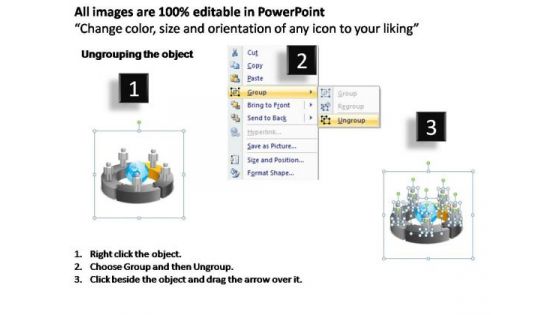 PowerPoint Templates Circular Chart With Globe Ppt Process