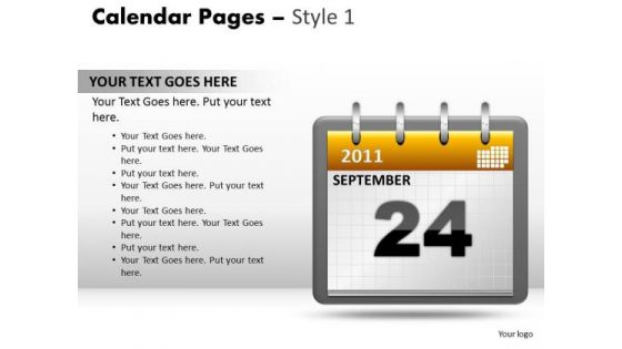 PowerPoint Templates Company Calendar 24 September Ppt Design