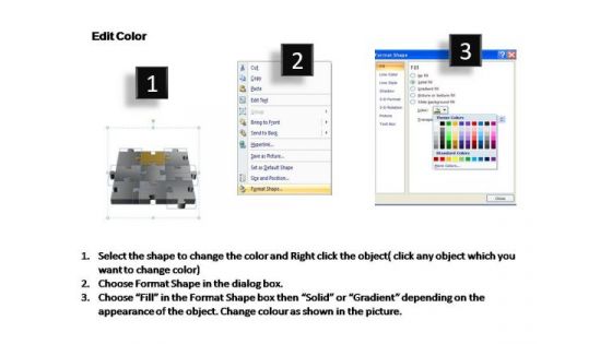 PowerPoint Templates Diagram 3d Puzzle Process Ppt Slides