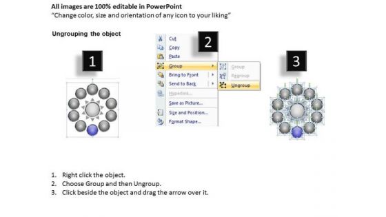 PowerPoint Templates Download Diverging Processes Chart Circular Flow Diagram