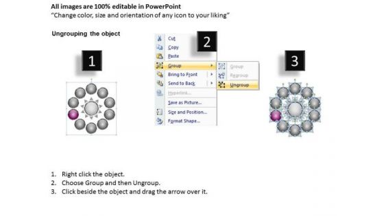 PowerPoint Templates Download Diverging Processes Cyle Circular Flow Diagram