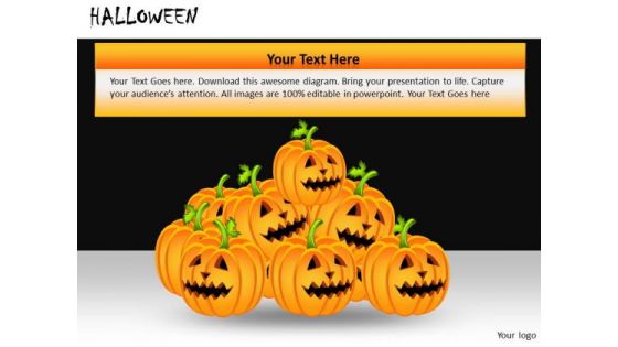 PowerPoint Templates Halloween Carved Pumpkins Ppt Slides