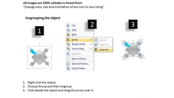 PowerPoint Templates Process Diagram With Diverging Arrows Ppt Radial Slides