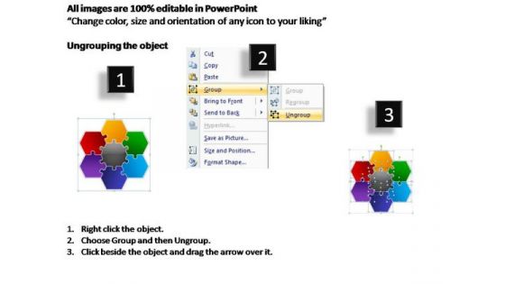 PowerPoint Templates Strategy Hexagon Jigsaw Ppt Themes
