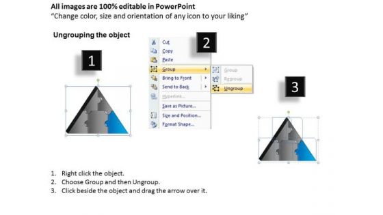 PowerPoint Theme Business Triangle Puzzle Ppt Slide