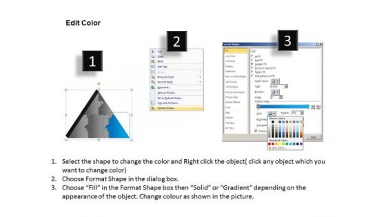 PowerPoint Theme Business Triangle Puzzle Ppt Slide