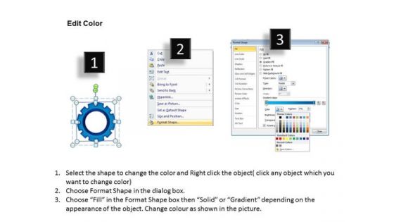 PowerPoint Theme Circular Gears Process Communication Ppt Presentation