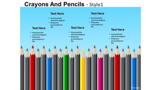 PowerPoint Theme Colorful Pencils Educational PowerPoint Templates