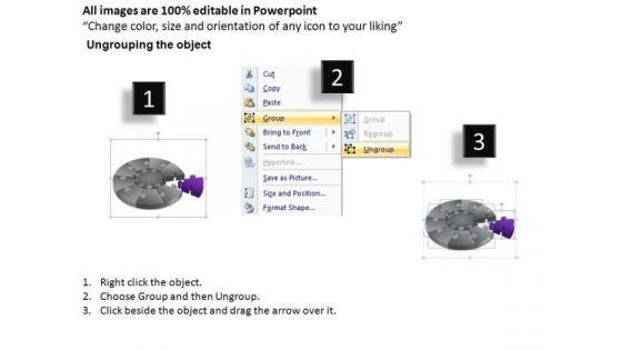 PowerPoint Theme Company Designs Puzzle Segment Pie Chart Ppt Slide
