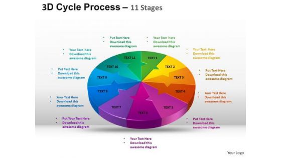 PowerPoint Theme Diagram Cycle Process Flow Ppt Template