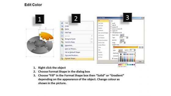PowerPoint Theme Diagram Pie Chart Puzzle Process Ppt Slide