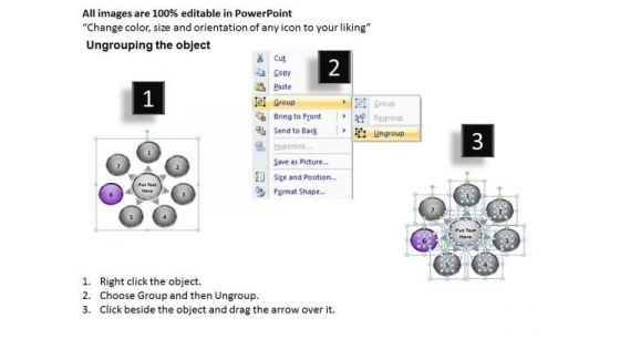 PowerPoint Theme Flow Diverging Arrow Process Diagram Cycle Spoke Network Slides
