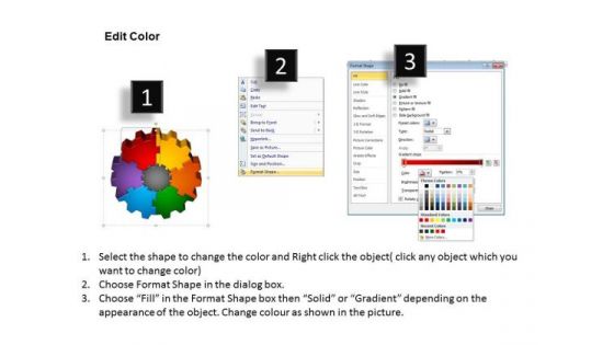 PowerPoint Theme Gear Process Marketing Ppt Template