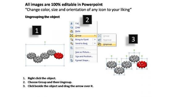 PowerPoint Theme Graphic Gears Process Ppt Theme