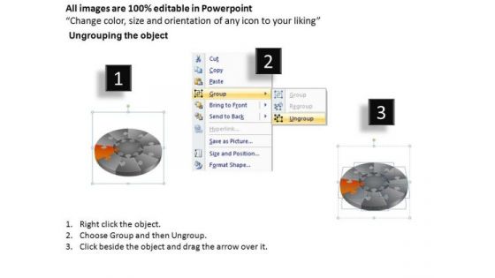 PowerPoint Theme Growth Pie Chart Puzzle Process Ppt Slide