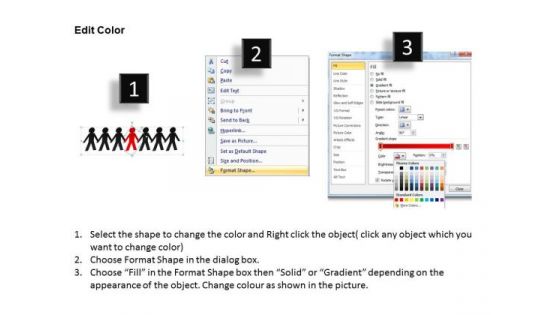 PowerPoint Theme Human Chain Leadership Ppt Templates