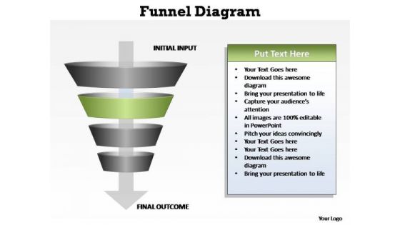 PowerPoint Theme Process Four Levels Of Filter Ppt Template