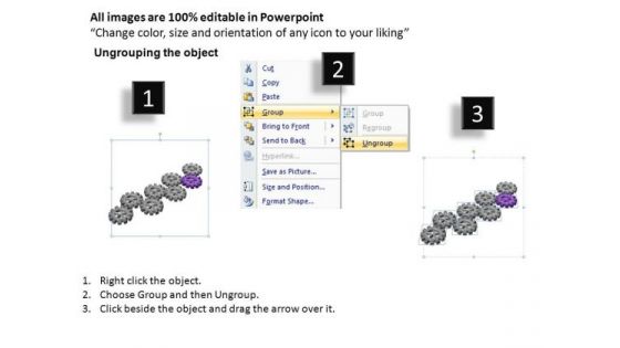 PowerPoint Theme Sales Gears Process Ppt Template