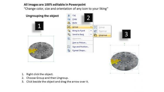 PowerPoint Theme Success Pie Chart Puzzle Process Ppt Presentation