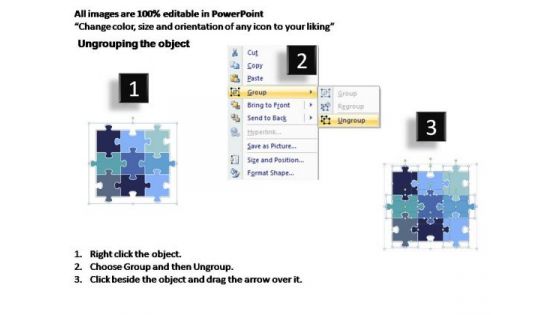 PowerPoint Theme Success Rectangular Jigsaw Puzzle Matrix Ppt Themes