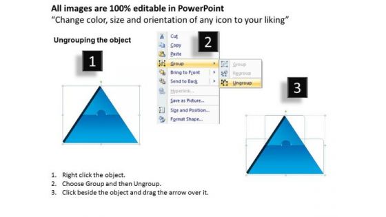 PowerPoint Theme Triangle Puzzle Process Ppt Slides