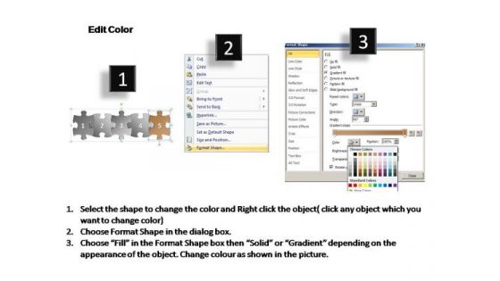 PowerPoint Themes Business Five Improvement Steps Puzzle Ppt Process