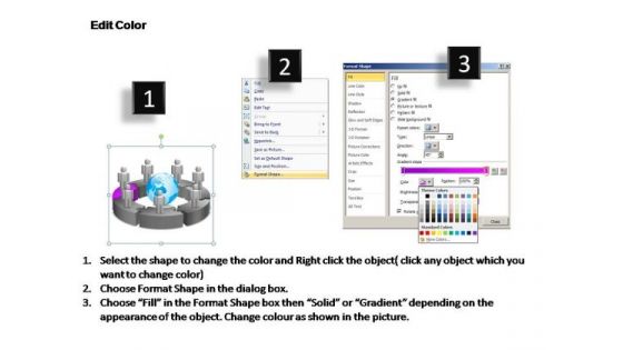 PowerPoint Themes Circular Chart With Globe Ppt Design Slides