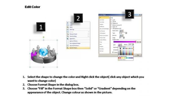 PowerPoint Themes Circular Chart With Globe Ppt Slides
