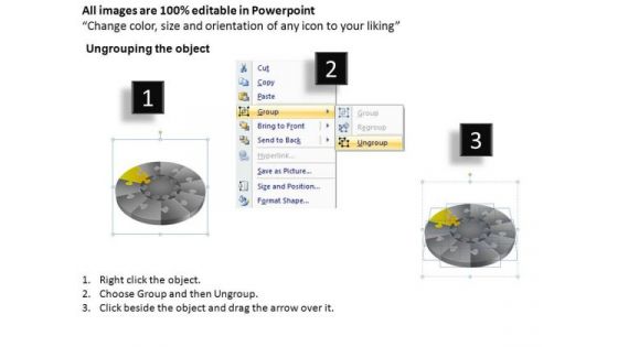 PowerPoint Themes Corporate Growth Puzzle Segment Pie Chart Ppt Slide