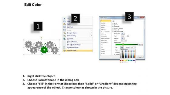 PowerPoint Themes Leadership Gears Process Ppt Theme