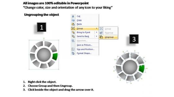 PowerPoint Themes Process Donut With Core Ppt Slides