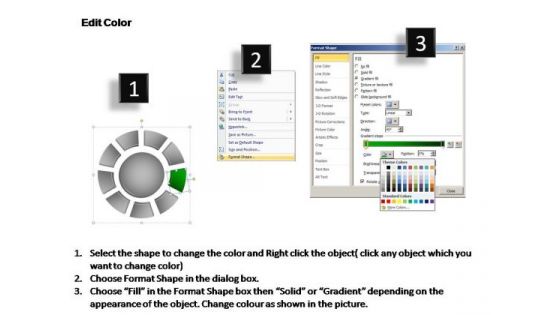 PowerPoint Themes Process Donut With Core Ppt Slides
