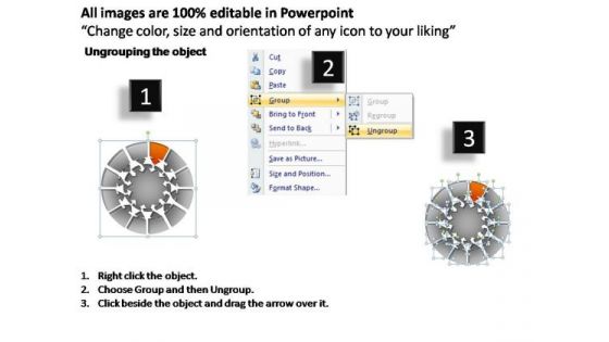 PowerPoint Themes Process Pie Chart With Arrows Ppt Design Slides