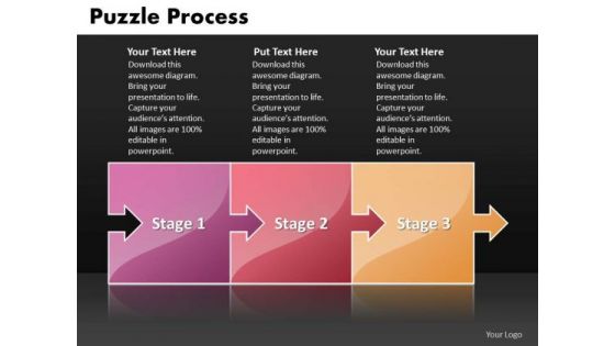 Ppt 3 Stages Multicolor Puzzle Diamond Mining Process PowerPoint Presentation Templates