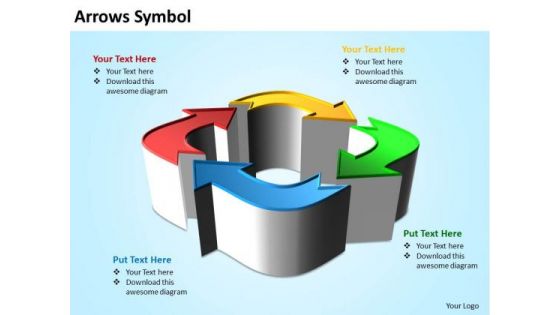 Ppt 3d Arrows Symbol Operations Management PowerPoint Templates