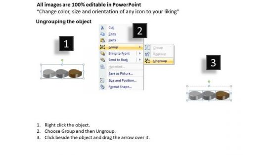 Ppt 3d Circular Arrows PowerPoint 2010 Showing Brown Stage Templates
