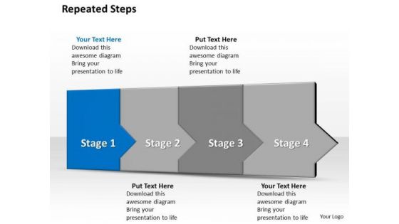 Ppt 3d Following Representation To Prevent Finance Losses Four Steps PowerPoint Templates