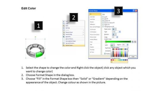 Ppt 3d Green Animated Multicolor Circular Process PowerPoint Templates