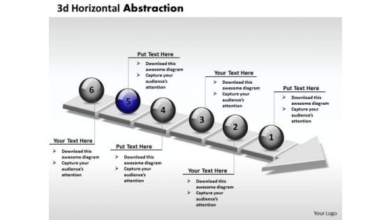 Ppt 3d Horizontal Abstraction Of Business Create PowerPoint Macro 6 Stages Templates