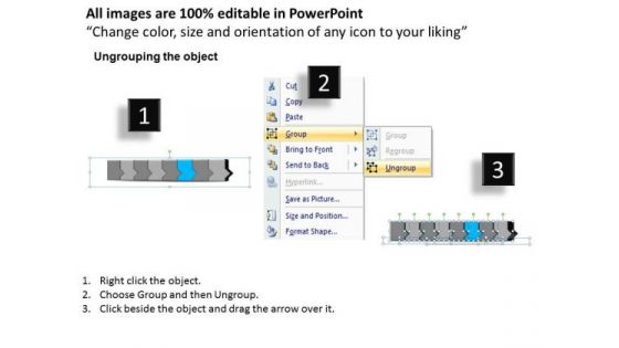 Ppt 3d Horizontal Illustration To Prohibit Marketing Losses Eight Steps PowerPoint Templates