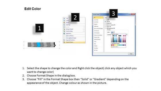 Ppt 3d Horizontal Illustration To Slow Down Marketing Losses Eight Steps PowerPoint Templates