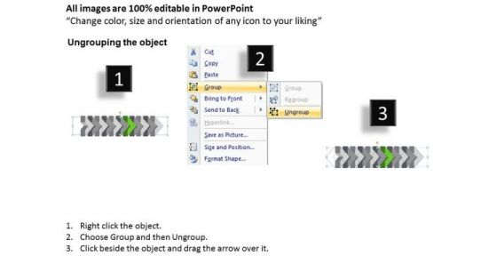 Ppt 3d Illustration Of Beeline Arrow Flow Swim Lane Diagram PowerPoint Template 8 Image