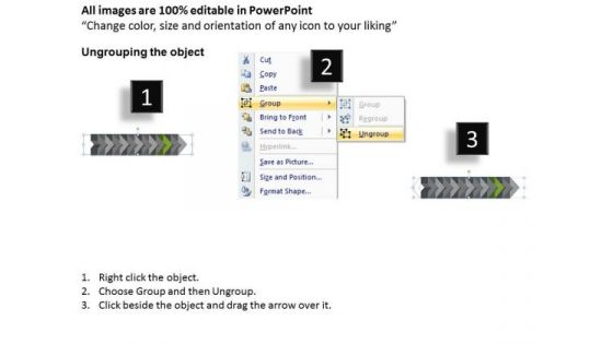Ppt 3d Illustration Of Straightaway Arrow Flow Diagram 11 Design