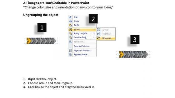 Ppt 3d Illustration Of Straightaway Arrow Flow Swim Lane Diagram PowerPoint Template 2 Image