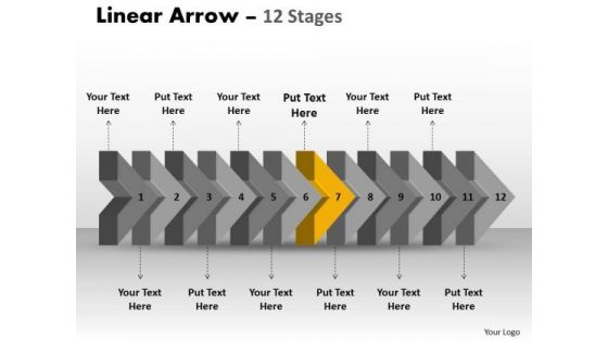 Ppt 3d Illustration PowerPoint Templates Of Straightaway Arrow Flow Diagram 8 Design