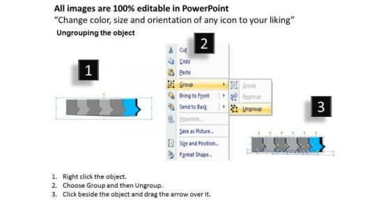 Ppt 3d Linear Abstraction To Put Stop Business Losses Six Steps PowerPoint Templates