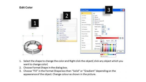 Ppt 3d Red Animated Circular Forging Process PowerPoint Slides Templates